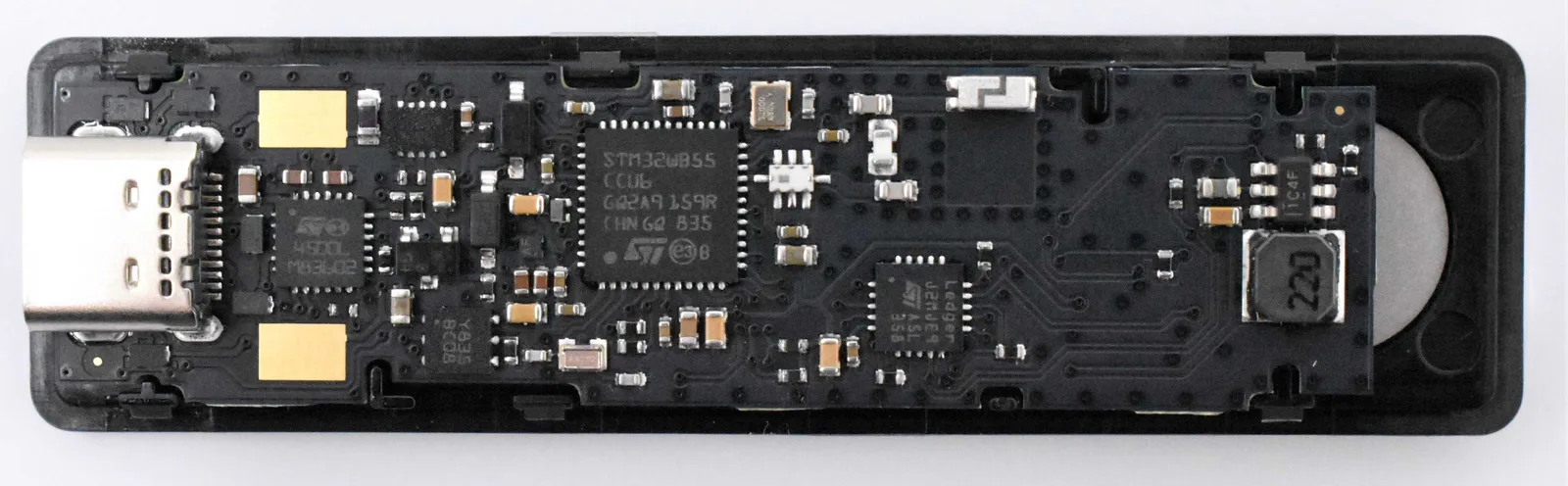Bo mạch Ledger Nano X Revision 1 (PCB đen) mặt trước